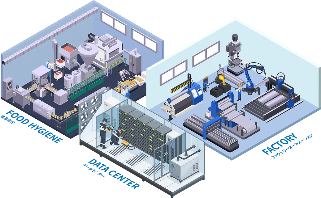 工場・データセンターのイラスト